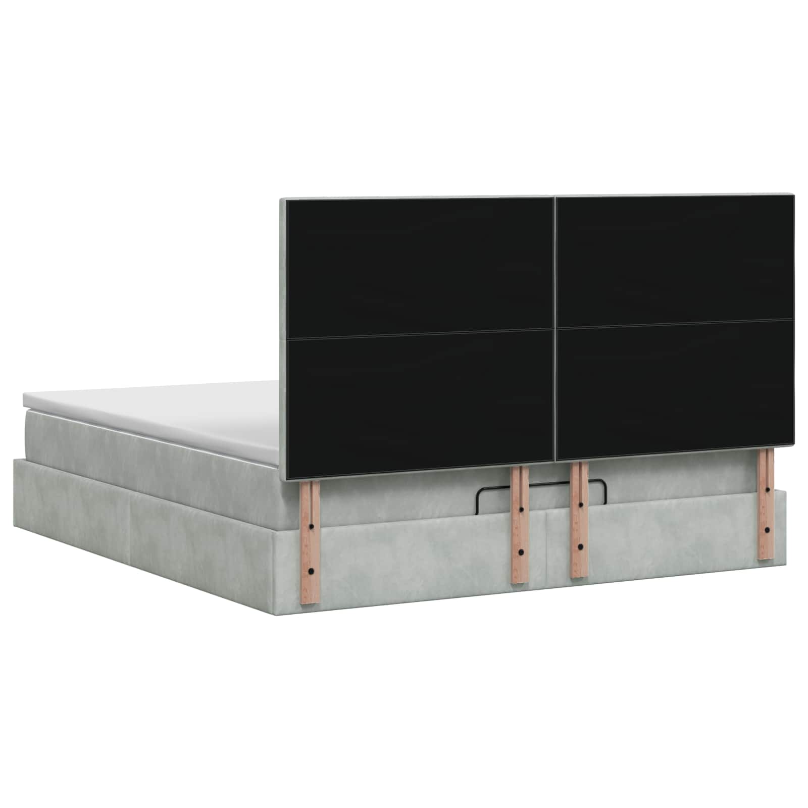 Podesivi krevet s madracem Svjetlosiva 160 x 200 cm Baršun