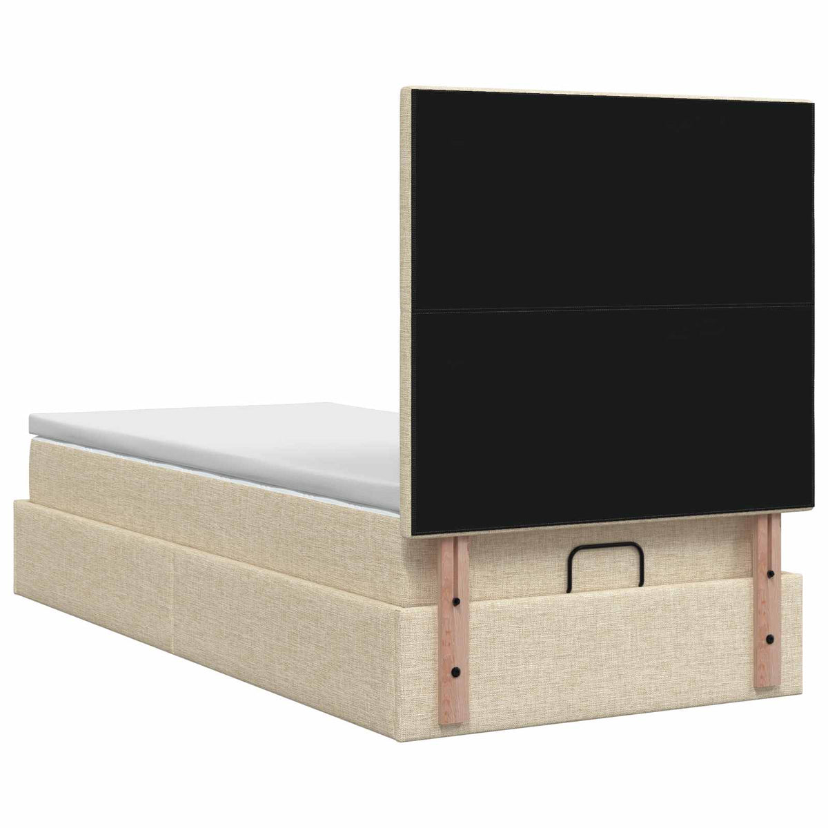 Krevet od pjene s madracem i LED-om Krem 90 x 200 cm Tkanina