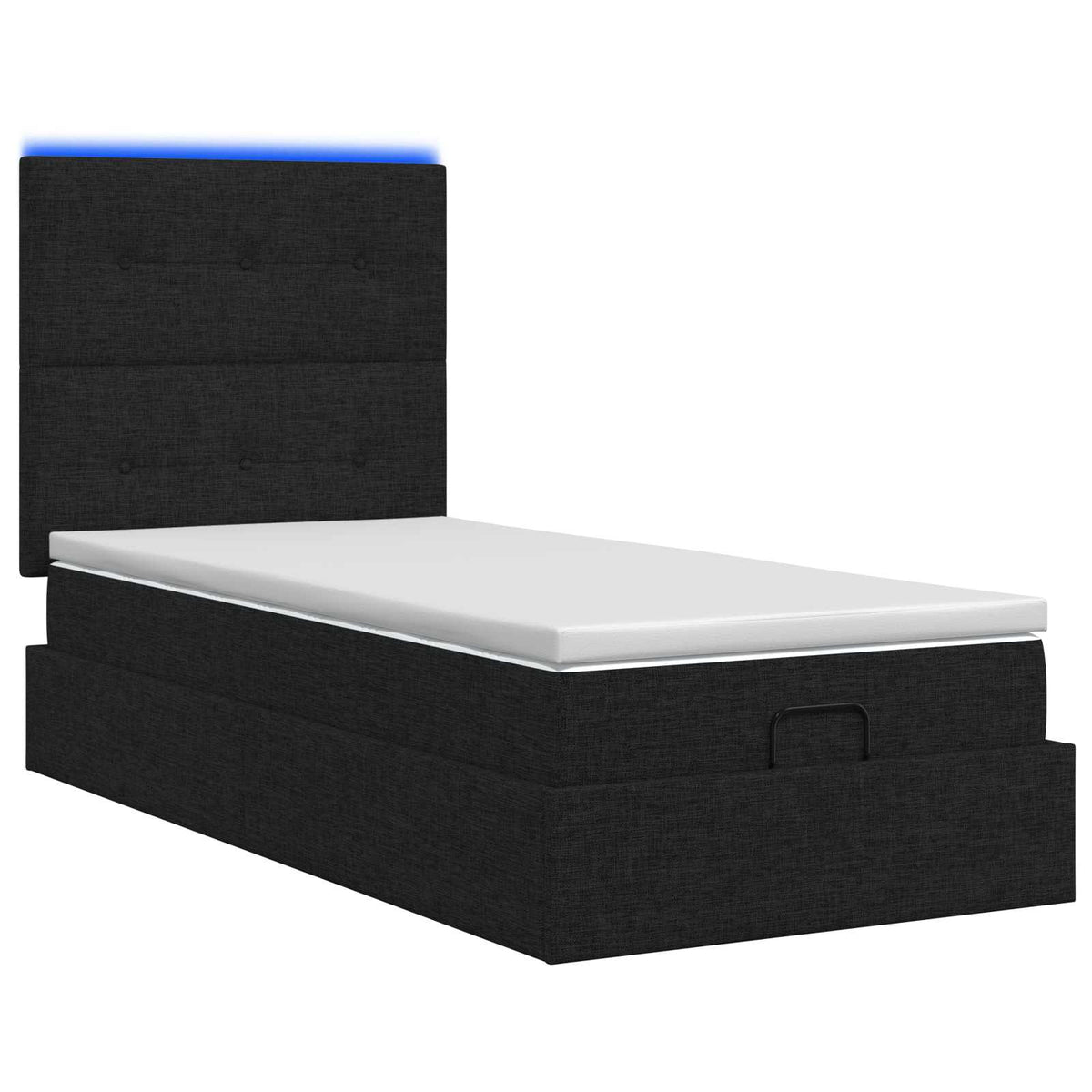 Krevet od pjene s madracem i LED-om Crna 100 x 200 cm Tkanina