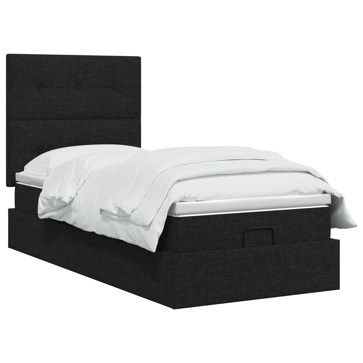 Krevet od pjene s madracem i LED-om Crna 100 x 200 cm Tkanina