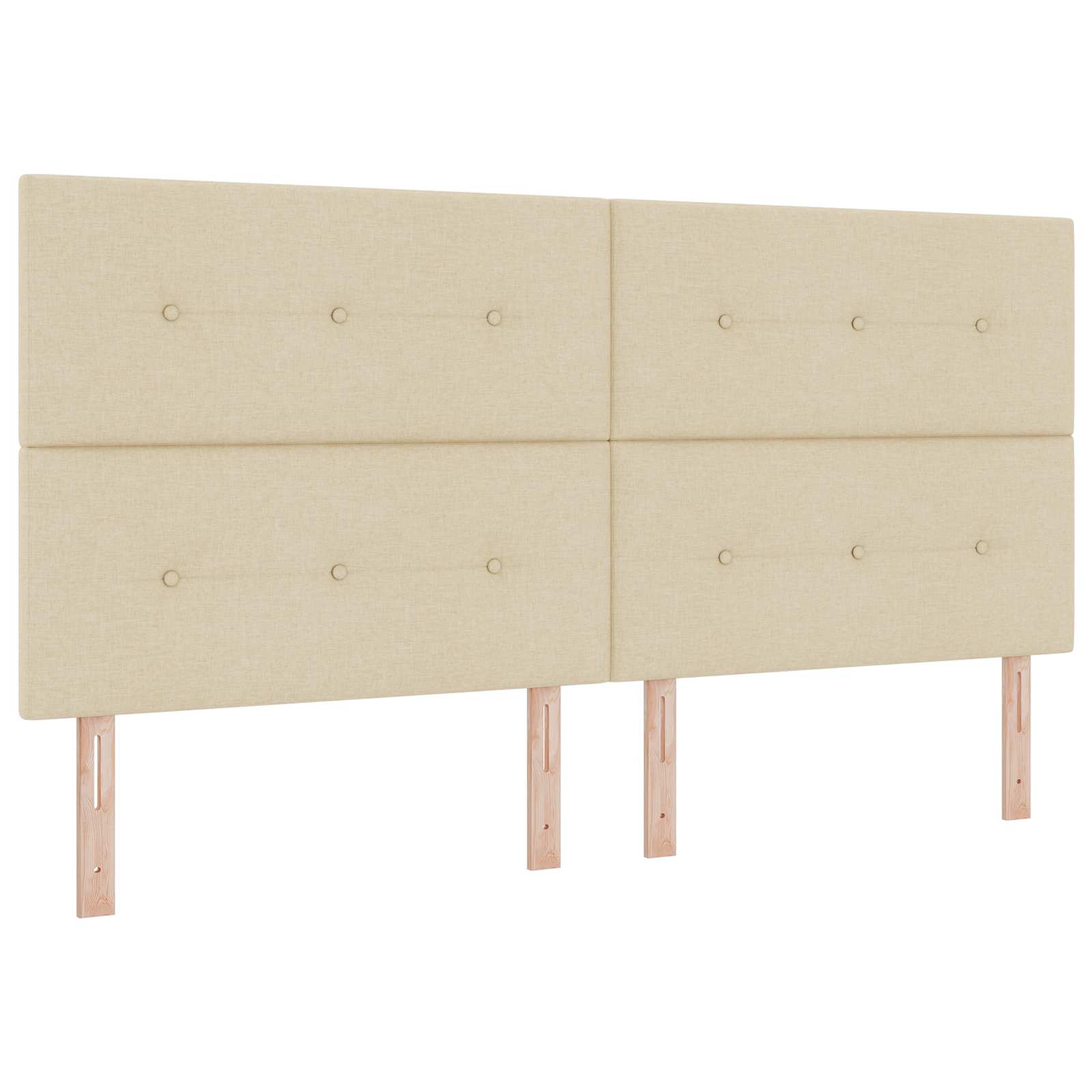 Krevet od pjene s madracem i LED-om Krem 200 x 200 cm Tkanina