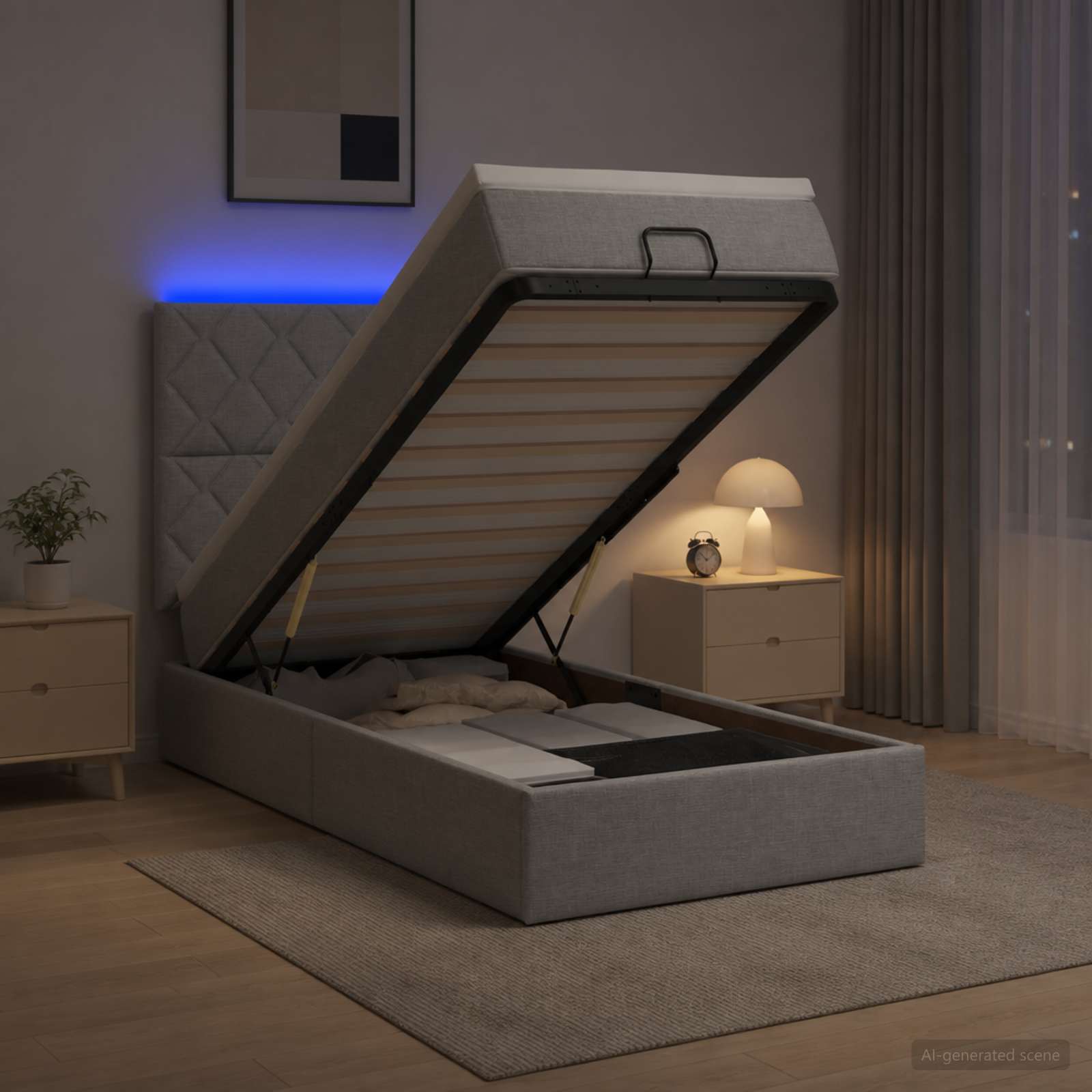 Krevet od pjene s madracem i LED-om Svjetlosiva 80 x 200 cm
