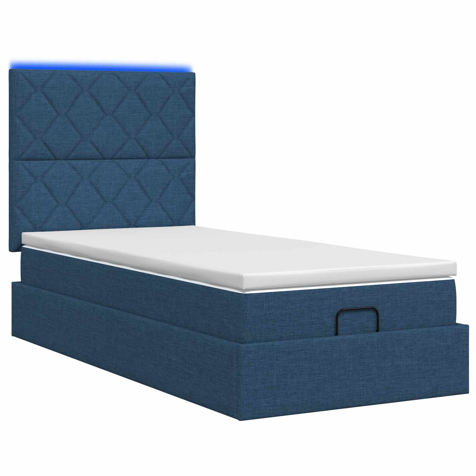 Krevet od pjene s madracem i LED-om Plava 90 x 190 cm Tkanina