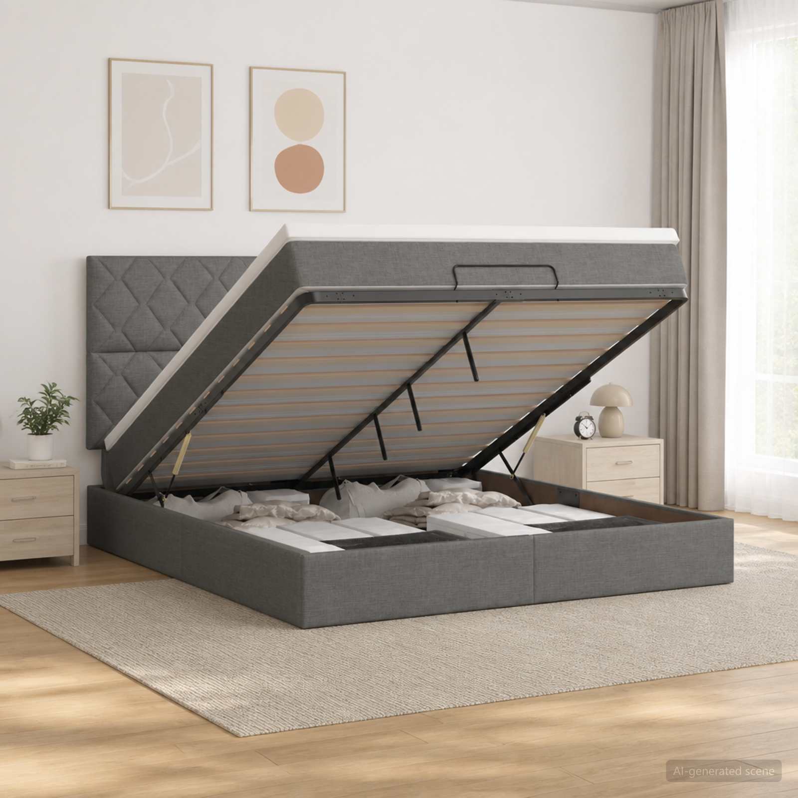 Krevet od pjene s madracem i LED-om Tamnosiva 160 x 200 cm