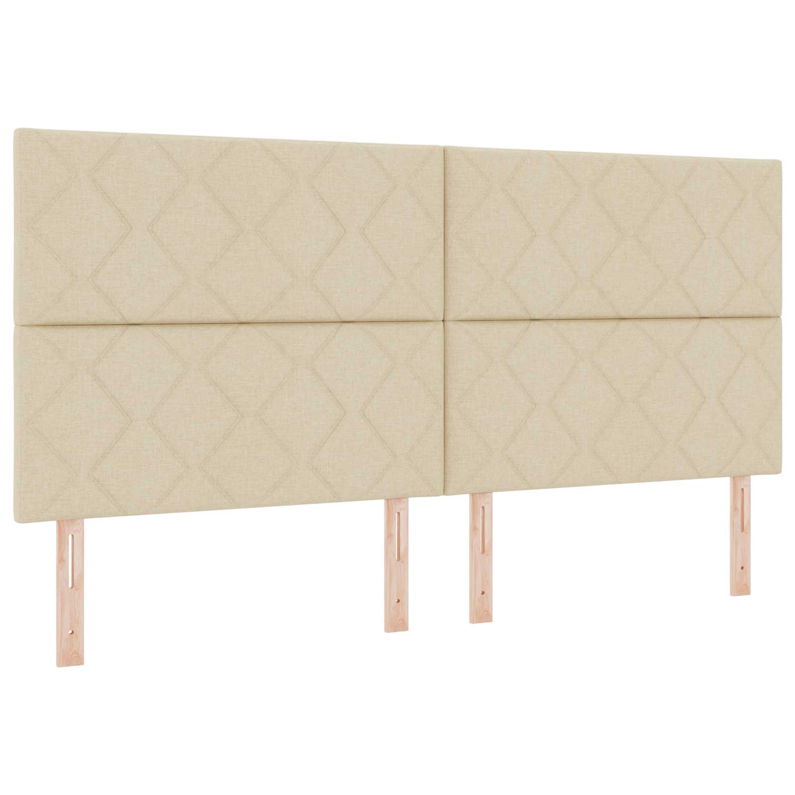 Krevet od pjene s madracem i LED-om Krem 200 x 200 cm Tkanina