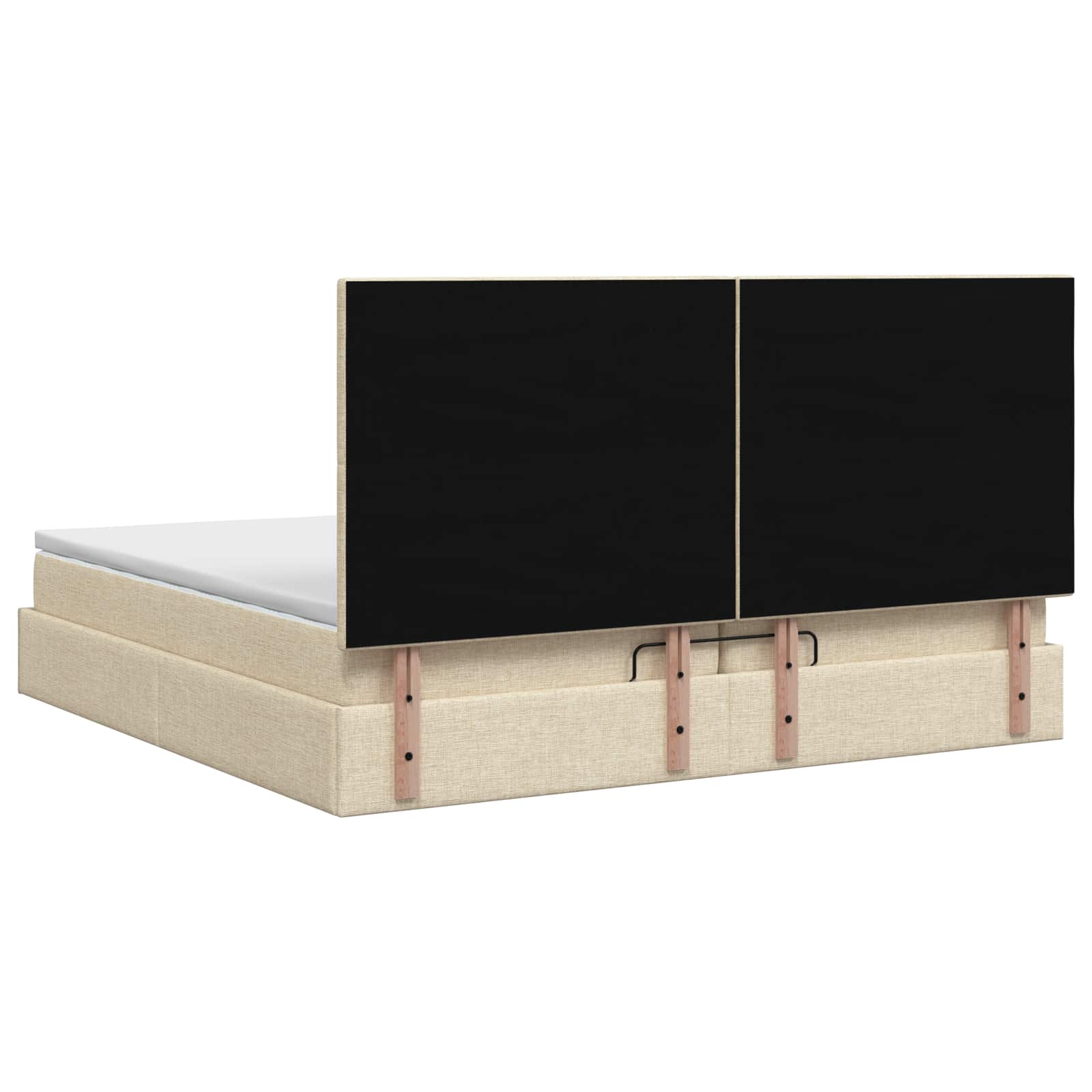 Krevet od pjene s madracem i LED-om Krem 200 x 200 cm Tkanina