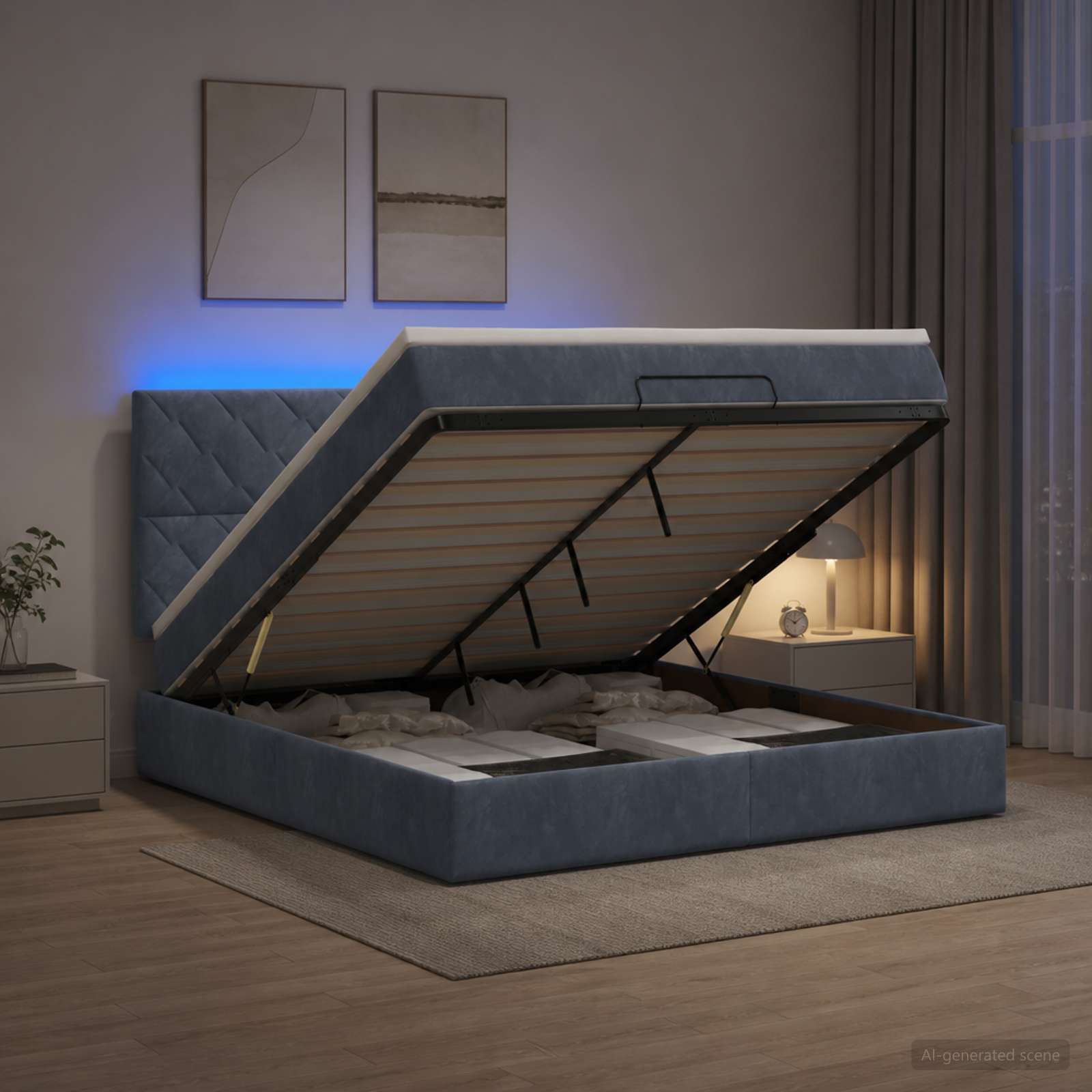 Krevet od pjene s madracem i LED-om Tamnosiva 180 x 200 cm