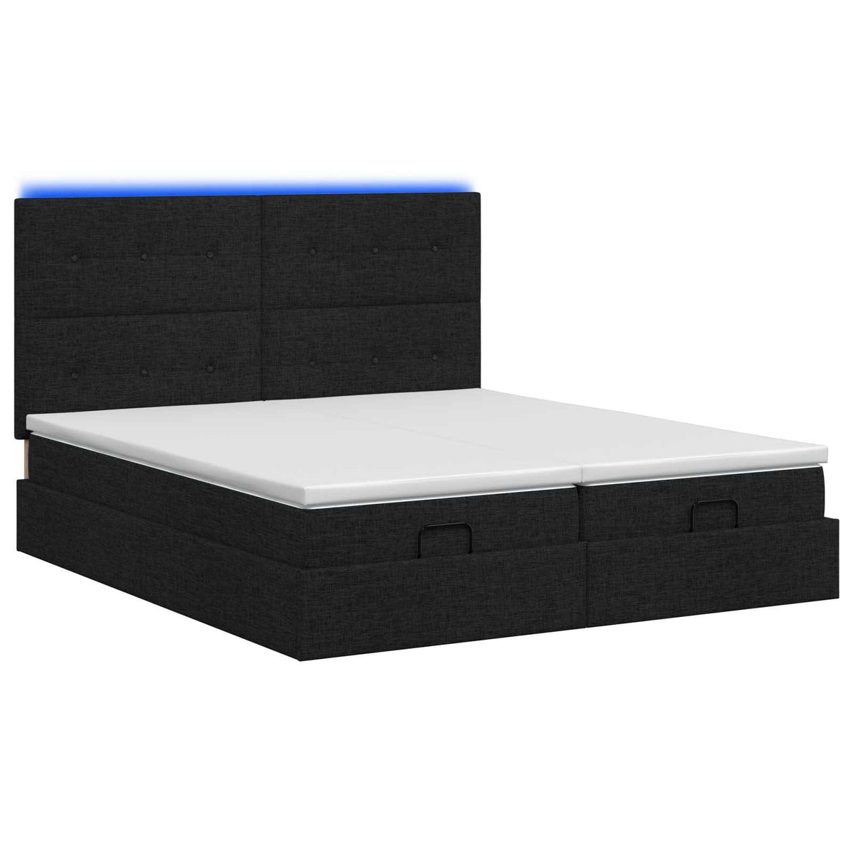 Krevet od pjene s madracem i LED-om Crna 160 x 200 cm Tkanina
