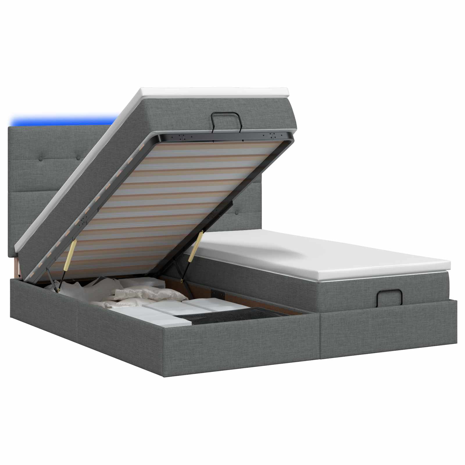 Krevet od pjene s madracem i LED-om Tamnosiva 180 x 200 cm