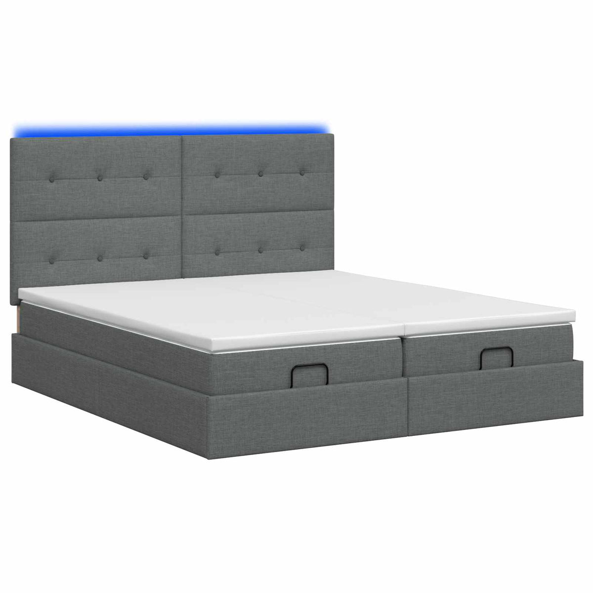 Krevet od pjene s madracem i LED-om Tamnosiva 200 x 200 cm