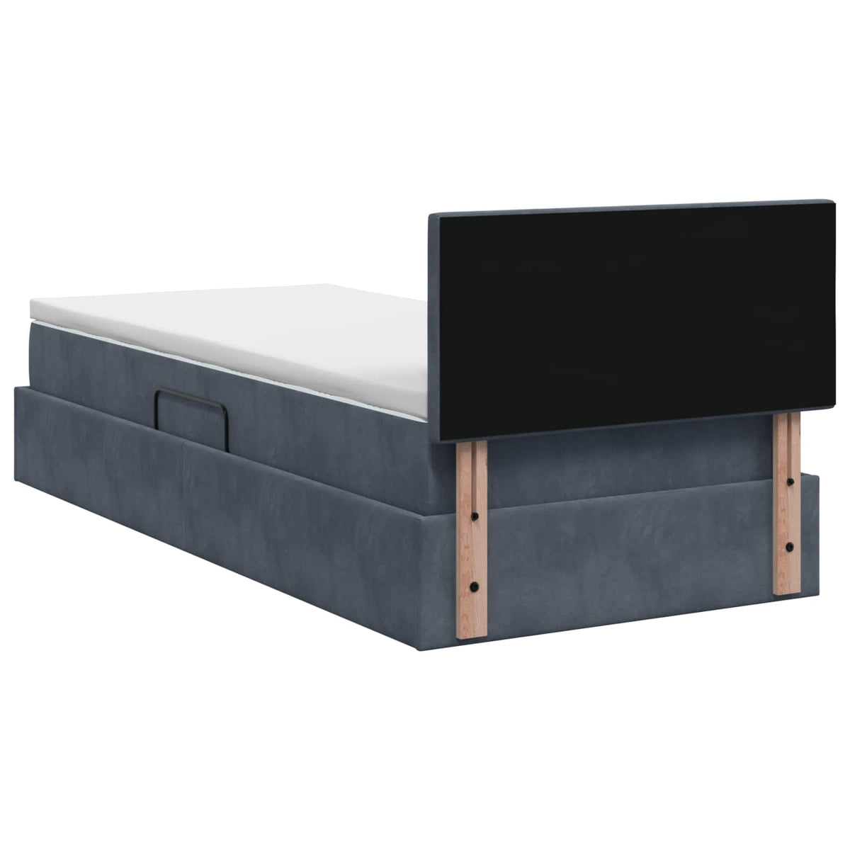 Krevet s od storage s uzglavljem Tamnosiva 100 x 200 cm Baršun