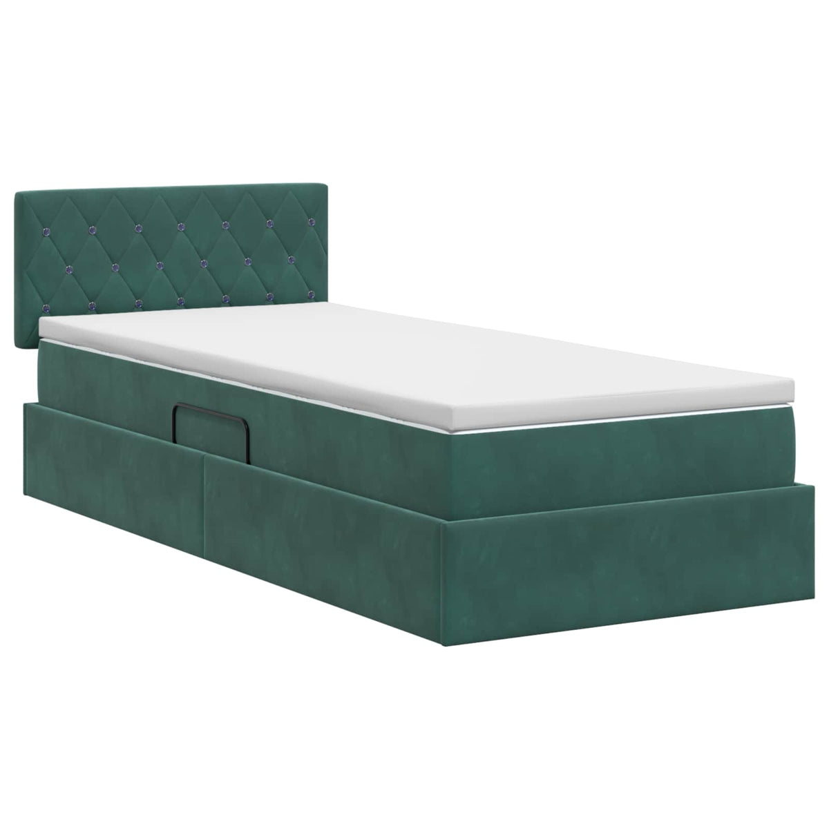 Krevet s od storage Tamnozelena 100 x 200 cm Baršun