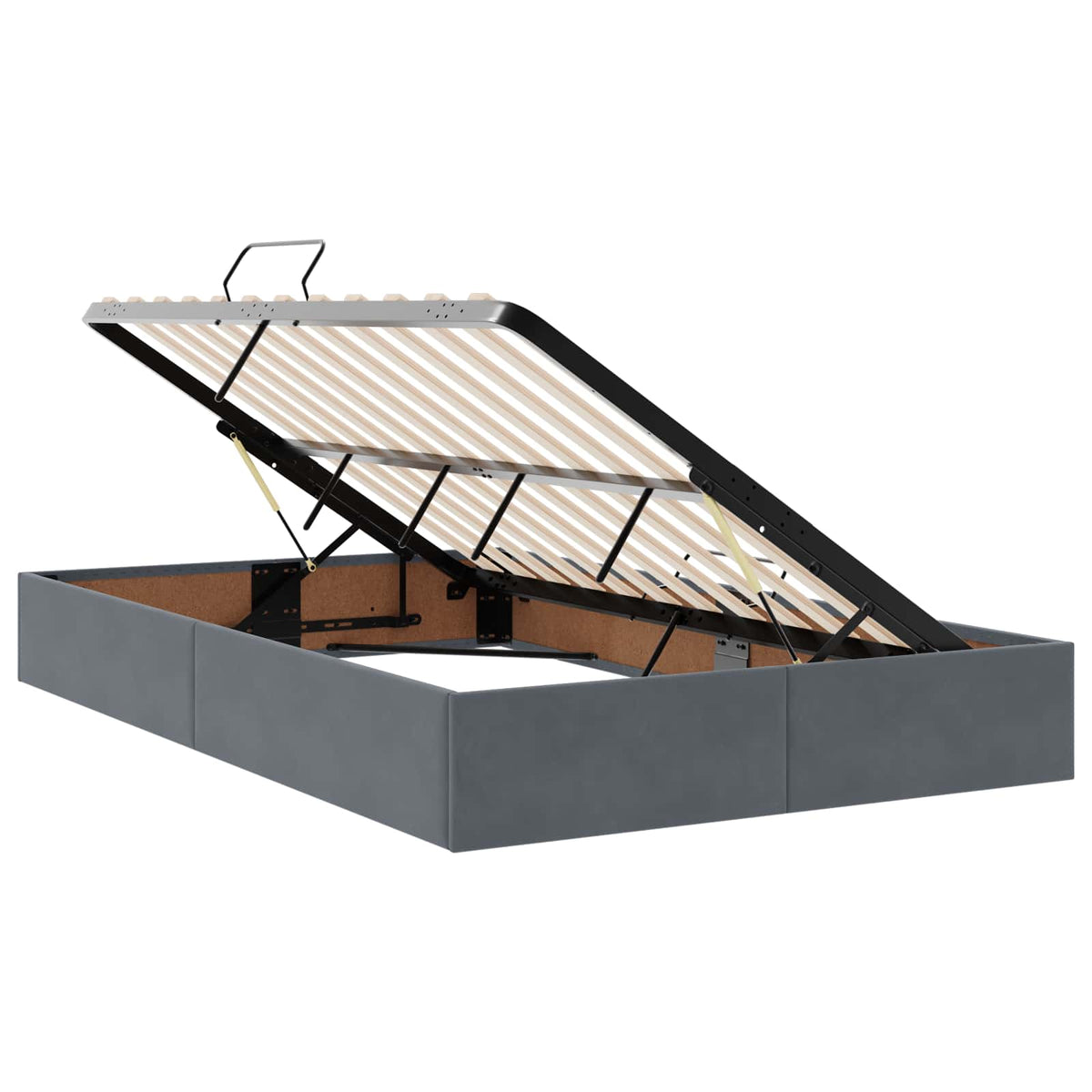 Krevet s od storage s uzglavljem Tamnosiva 120 x 200 cm Baršun