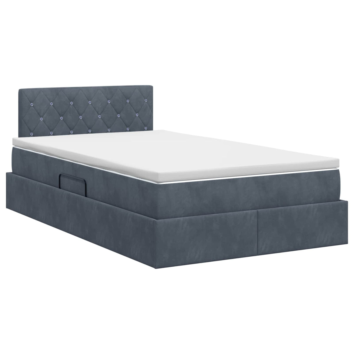 Krevet s od storage s uzglavljem Tamnosiva 120 x 200 cm Baršun