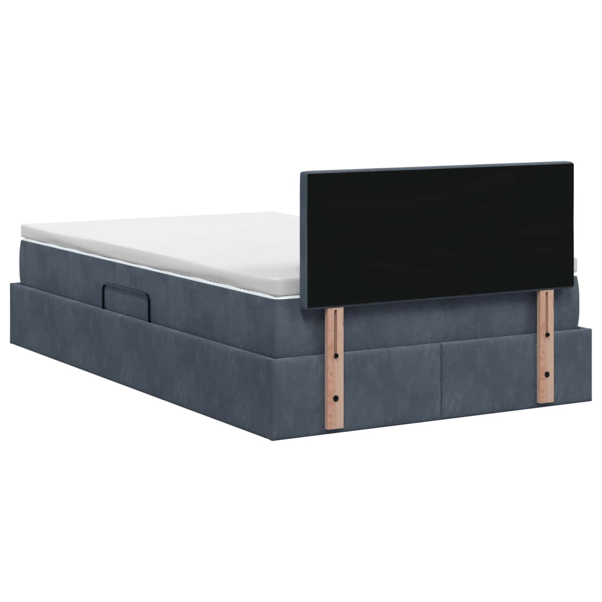 Krevet s od storage s uzglavljem Tamnosiva 120 x 200 cm Baršun