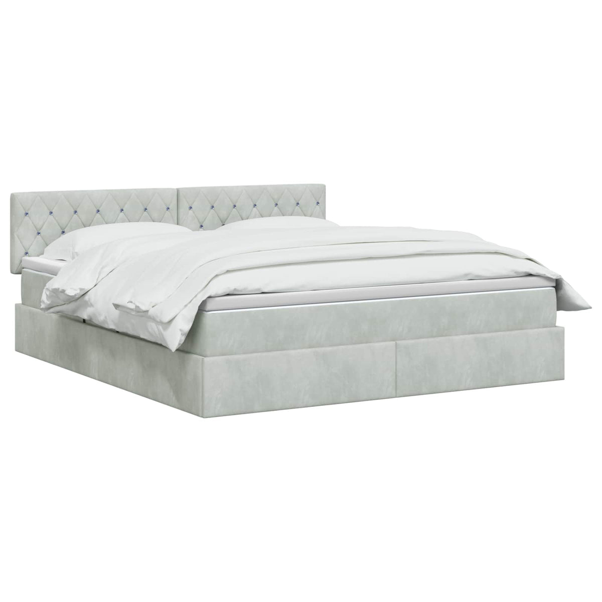 Krevet s od storage Svjetlosiva 140 x 200 cm Baršun