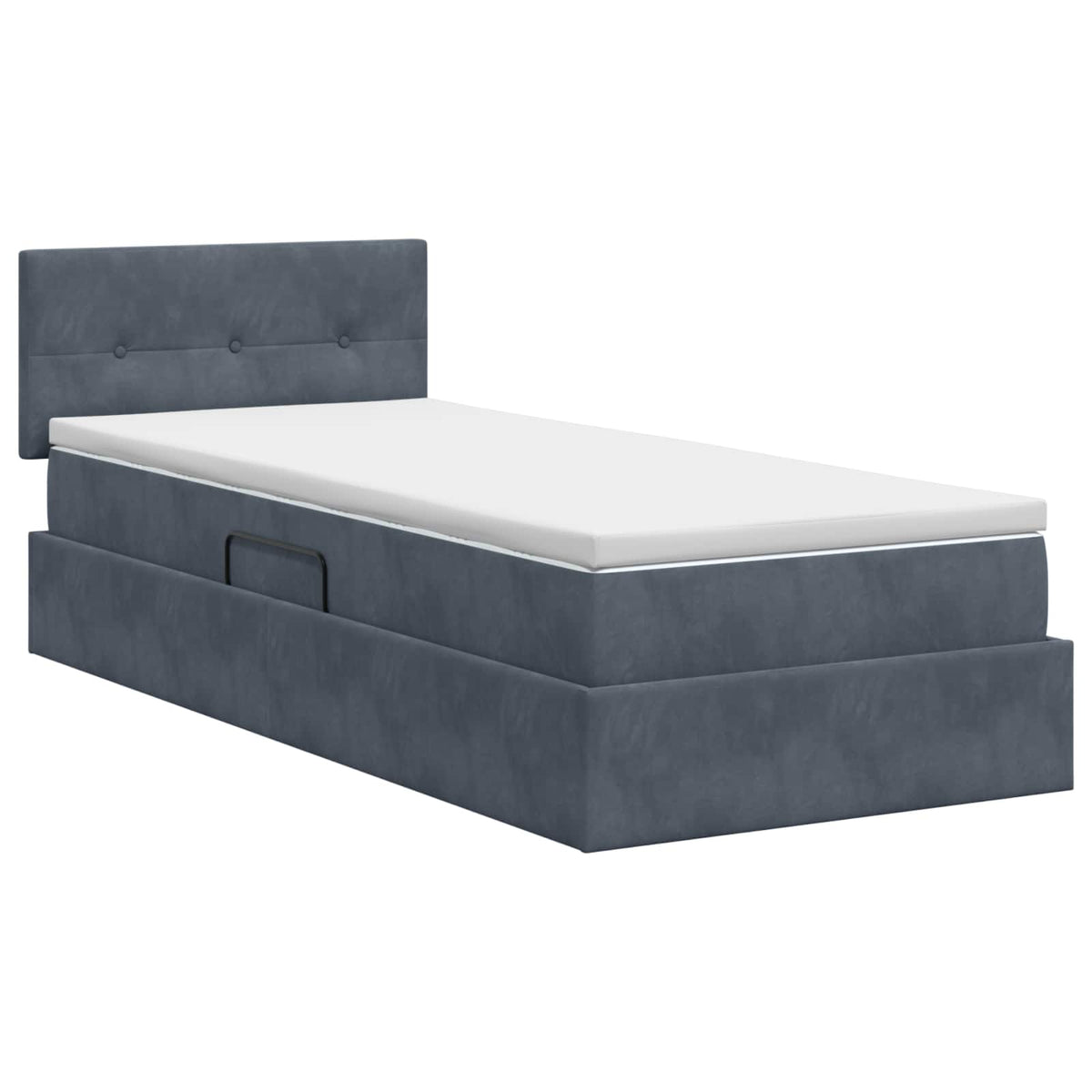 Krevet s od storage s uzglavljem Tamnosiva 90 x 200 cm Baršun