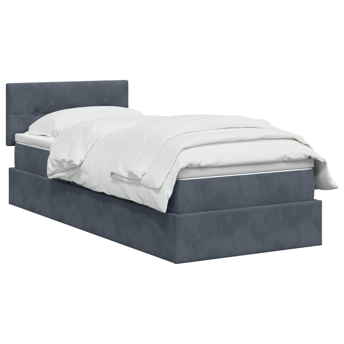Krevet s od storage s uzglavljem Tamnosiva 90 x 200 cm Baršun