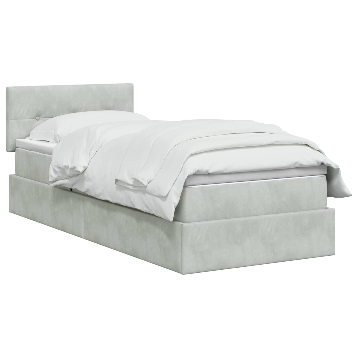 Krevet s od storage Svjetlosiva 100 x 200 cm Baršun