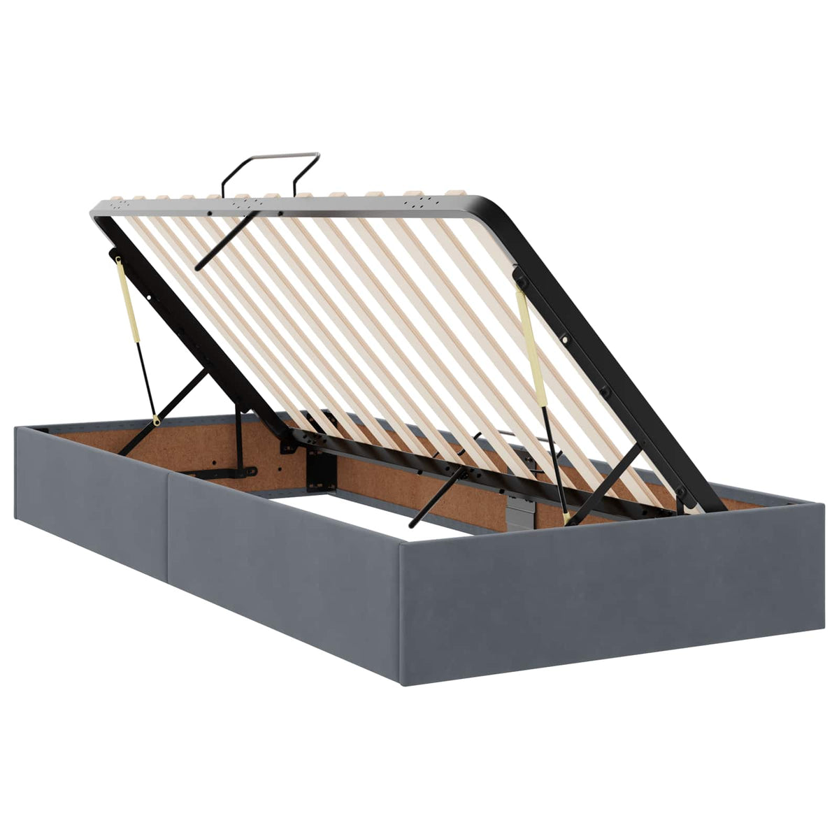 Krevet s od storage s uzglavljem Tamnosiva 100 x 200 cm Baršun