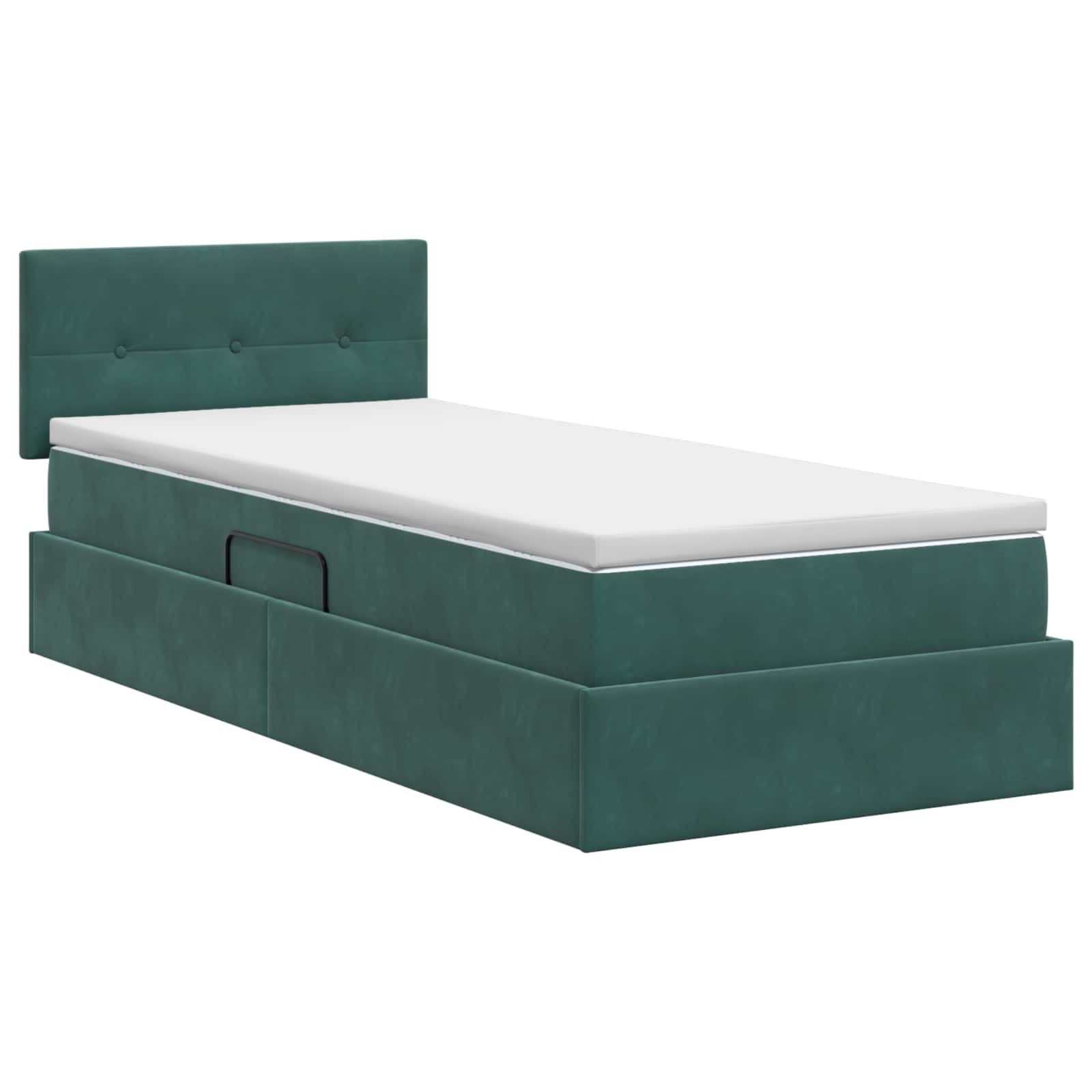 Krevet s od storage Tamnozelena 100 x 200 cm Baršun
