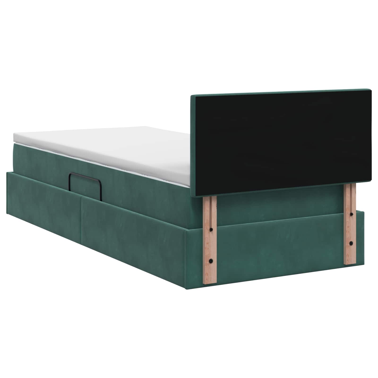 Krevet s od storage Tamnozelena 100 x 200 cm Baršun