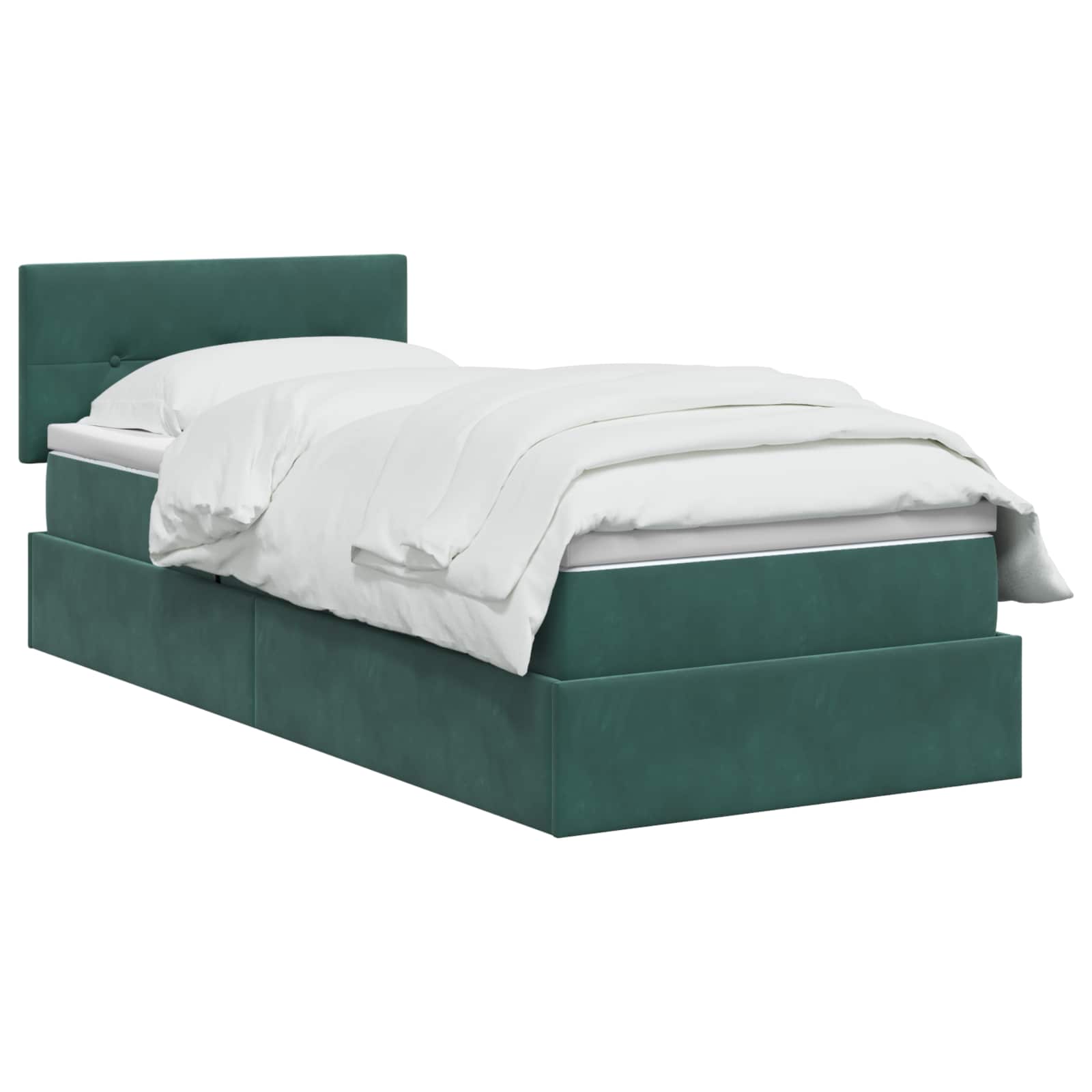 Krevet s od storage Tamnozelena 100 x 200 cm Baršun