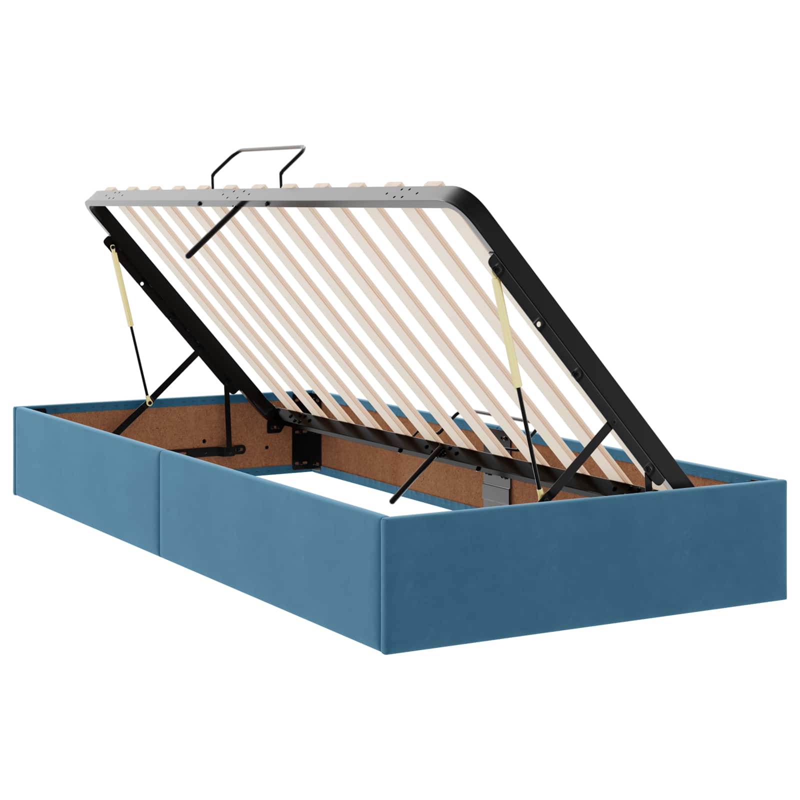 Krevet s od storage Tamno plava 100 x 200 cm Baršun
