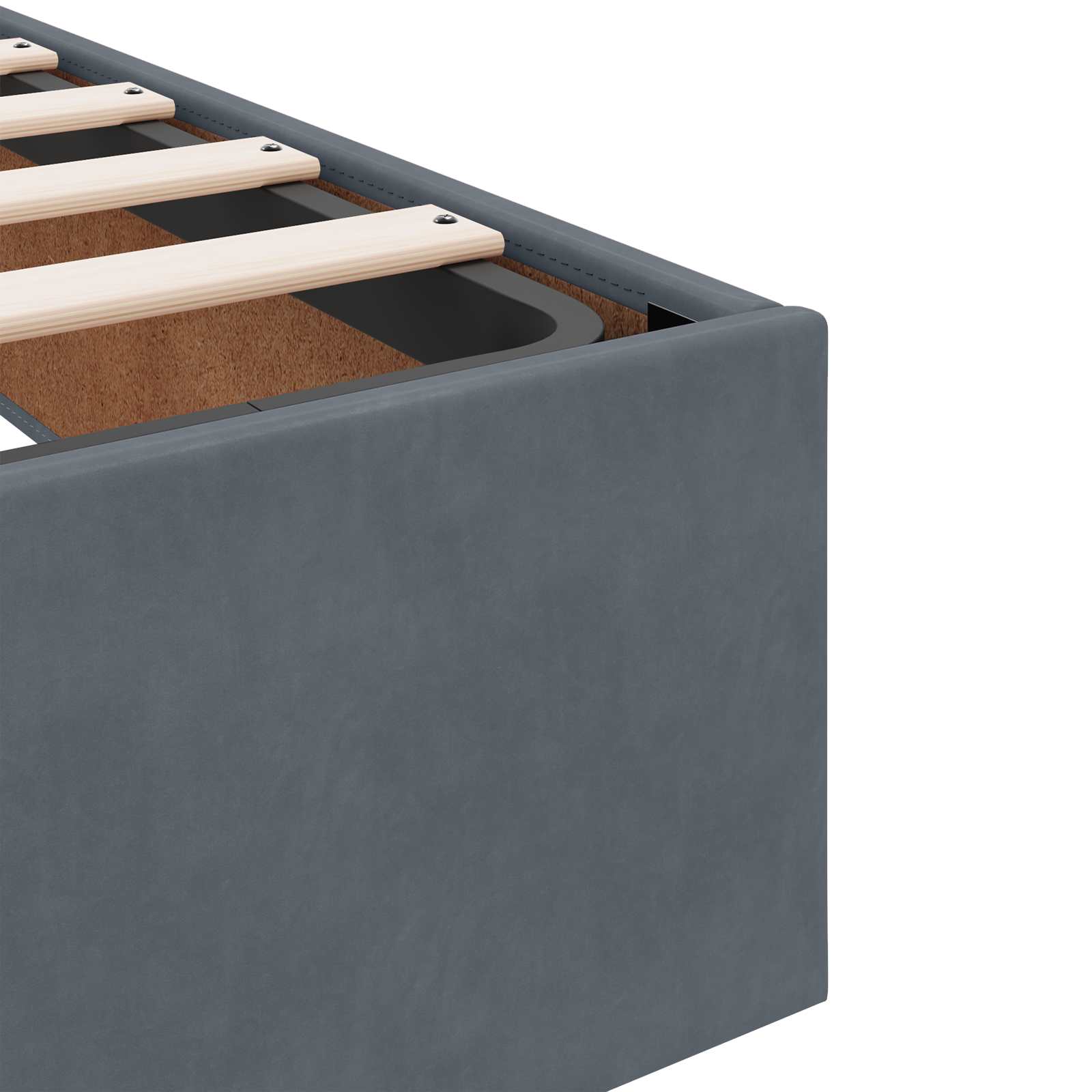 Krevet s od storage s uzglavljem Tamnosiva 140 x 190 cm Baršun