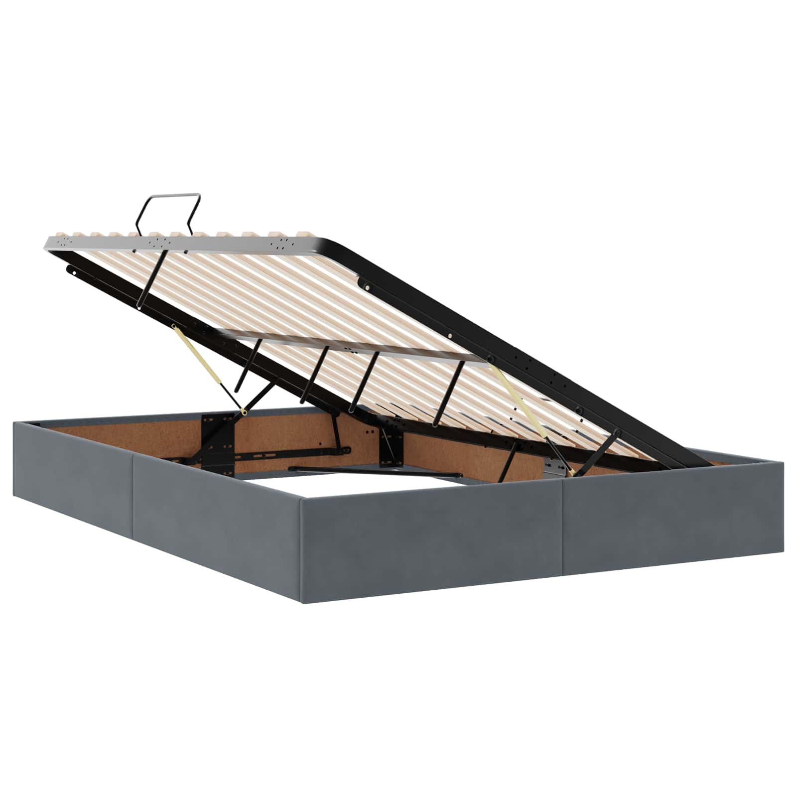 Krevet s od storage s uzglavljem Tamnosiva 140 x 190 cm Baršun