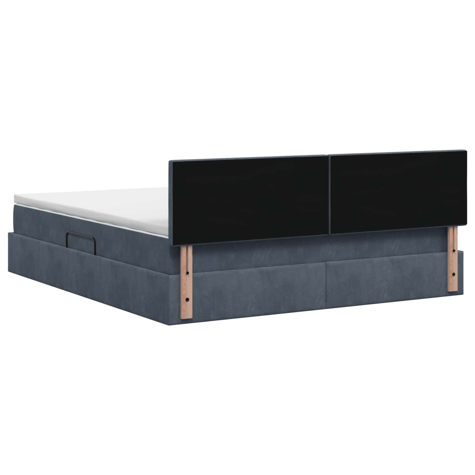 Krevet s od storage s uzglavljem Tamnosiva 140 x 190 cm Baršun
