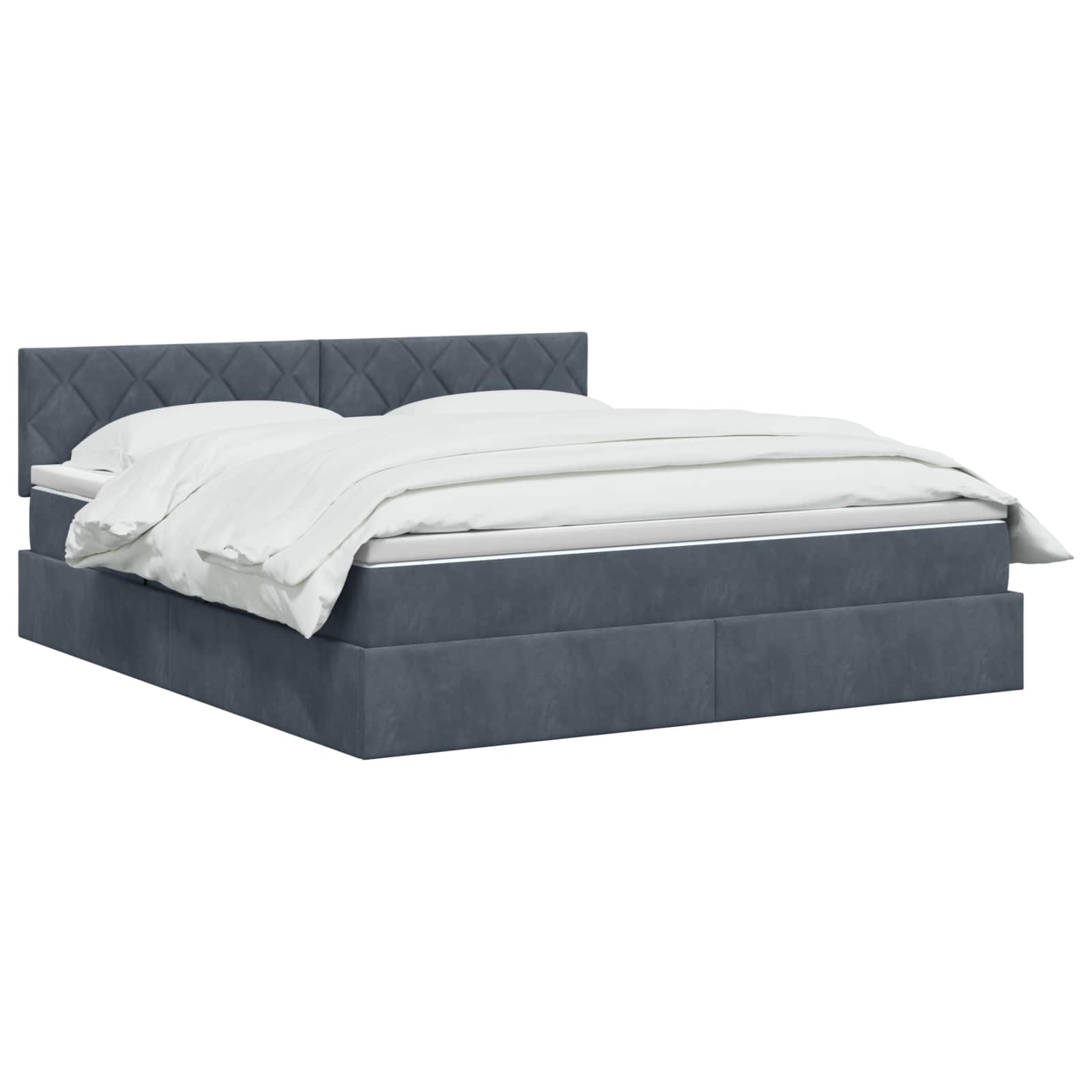 Krevet s od storage s uzglavljem Tamnosiva 140 x 190 cm Baršun