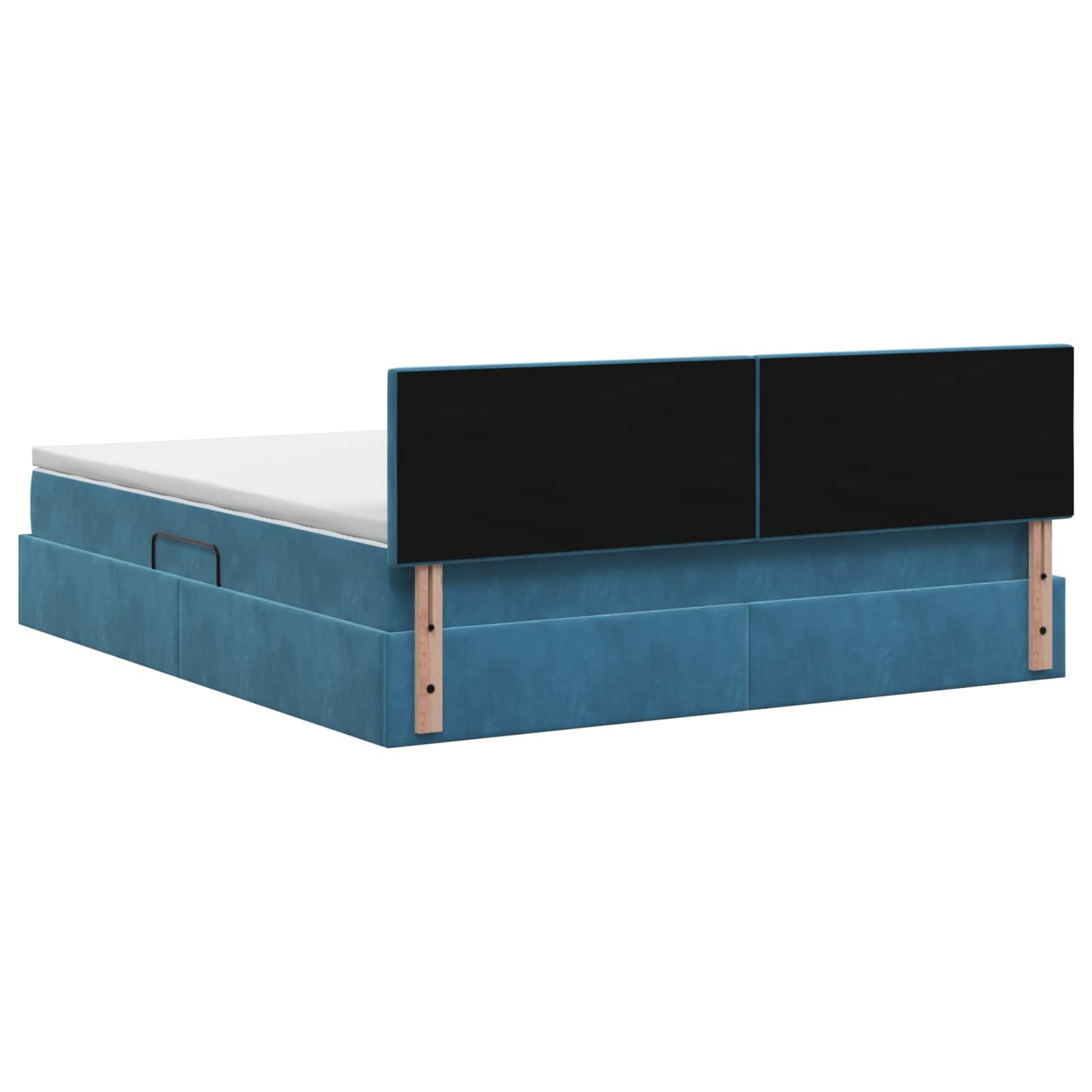 Krevet s od storage Tamno plava 160 x 200 cm Baršun