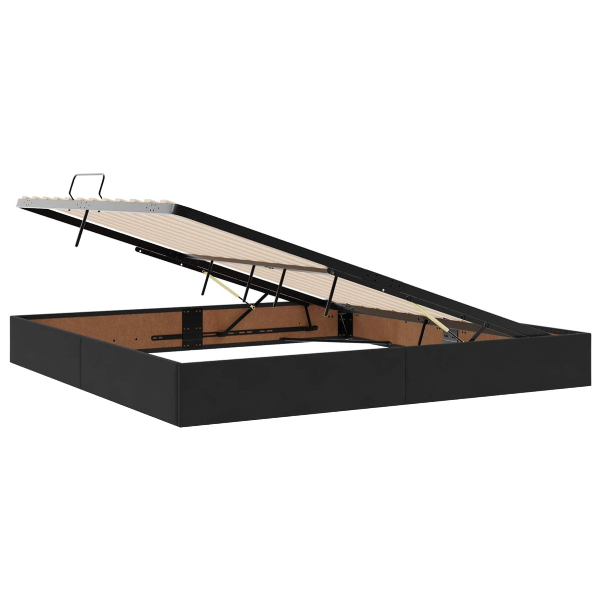 Krevet s od storage s uzglavljem Crna 200 x 200 cm Baršun