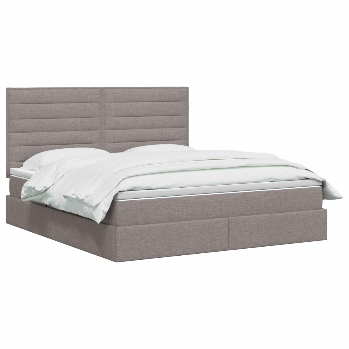 Krevet s madracem i skladištem Sivosmeđa 140 x 200 cm tkanina