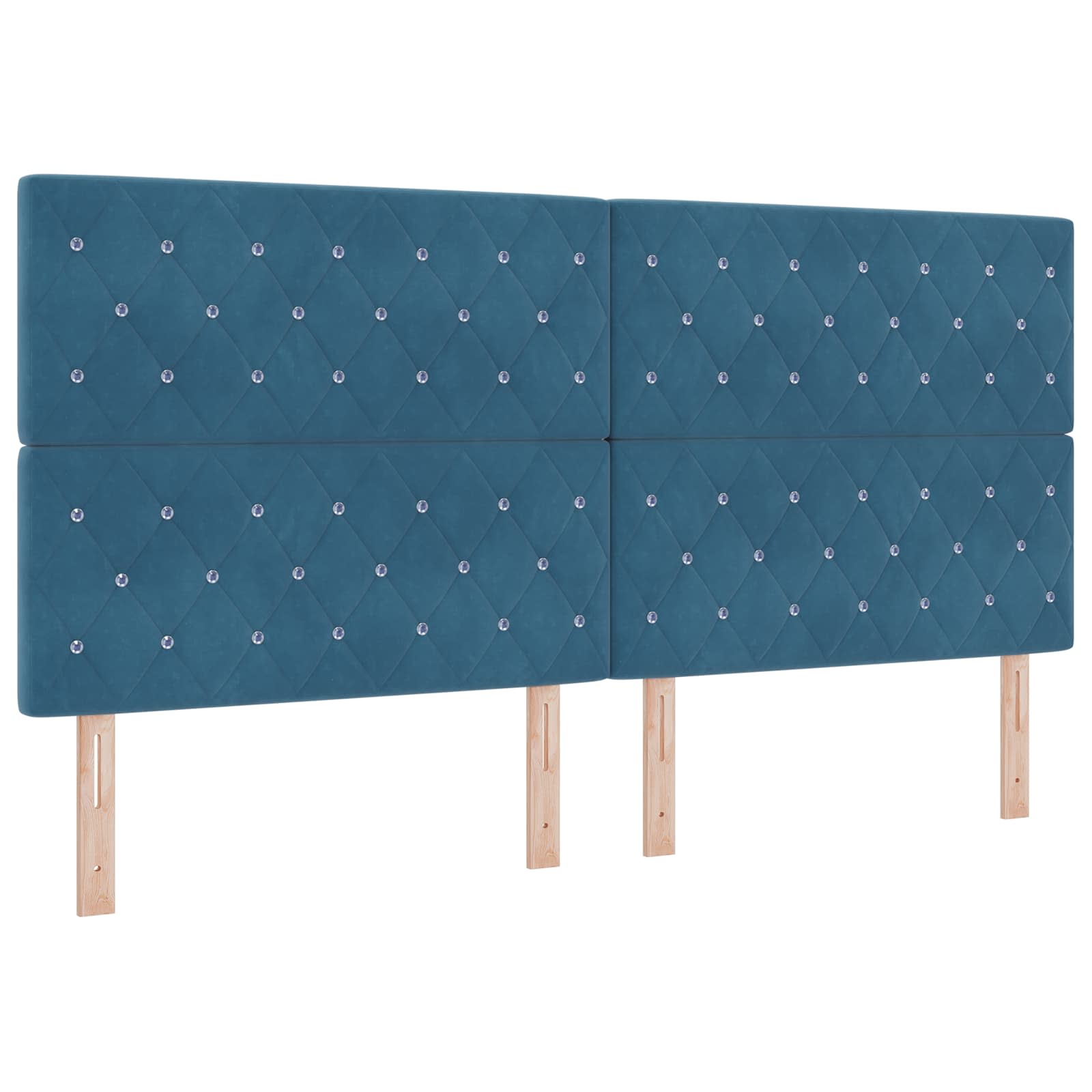 Krevet s madracem i skladištem Tamno plava 200 x 200 cm Baršun