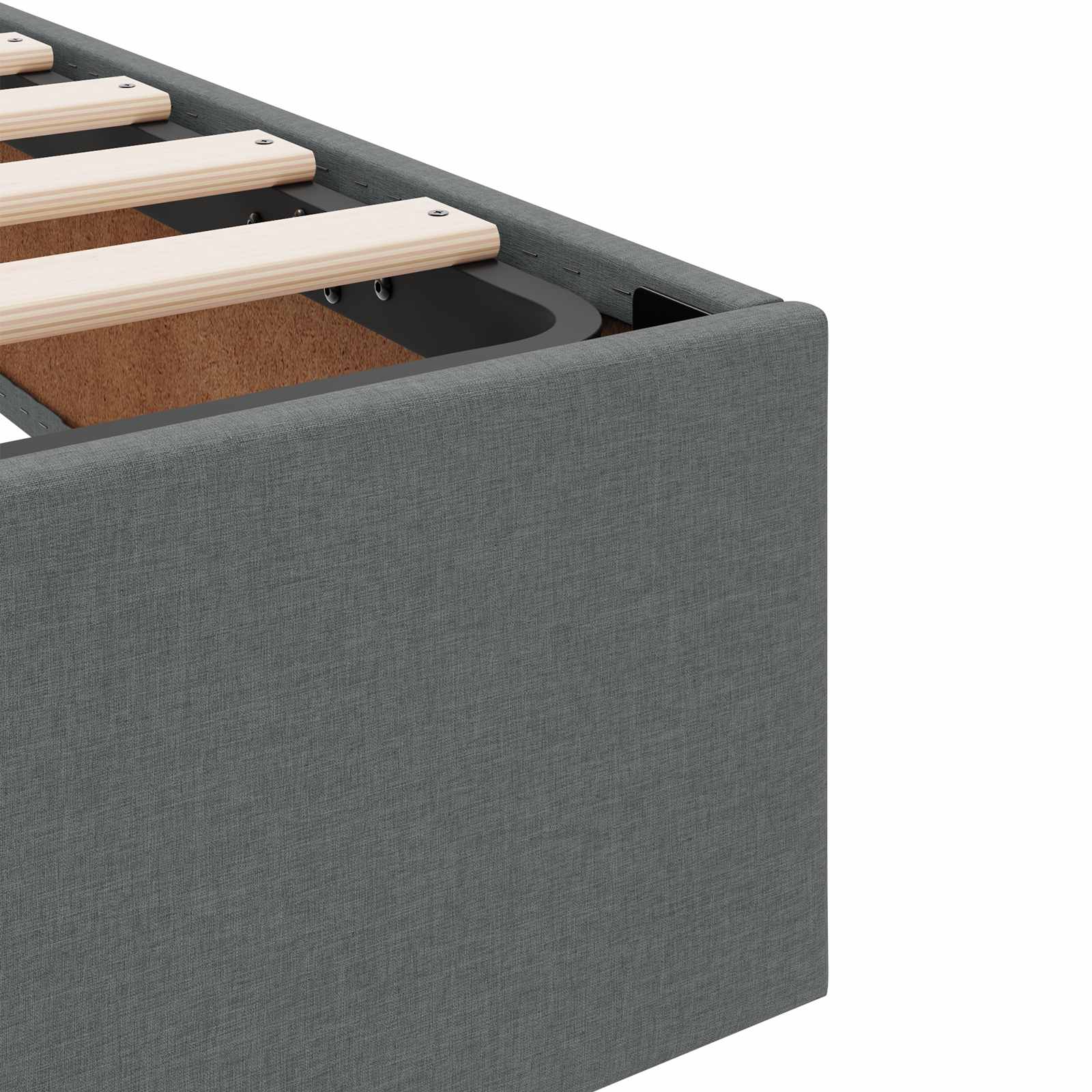 Krevet s od storage s uzglavljem Tamnosiva 200 x 200 cm Tkanina