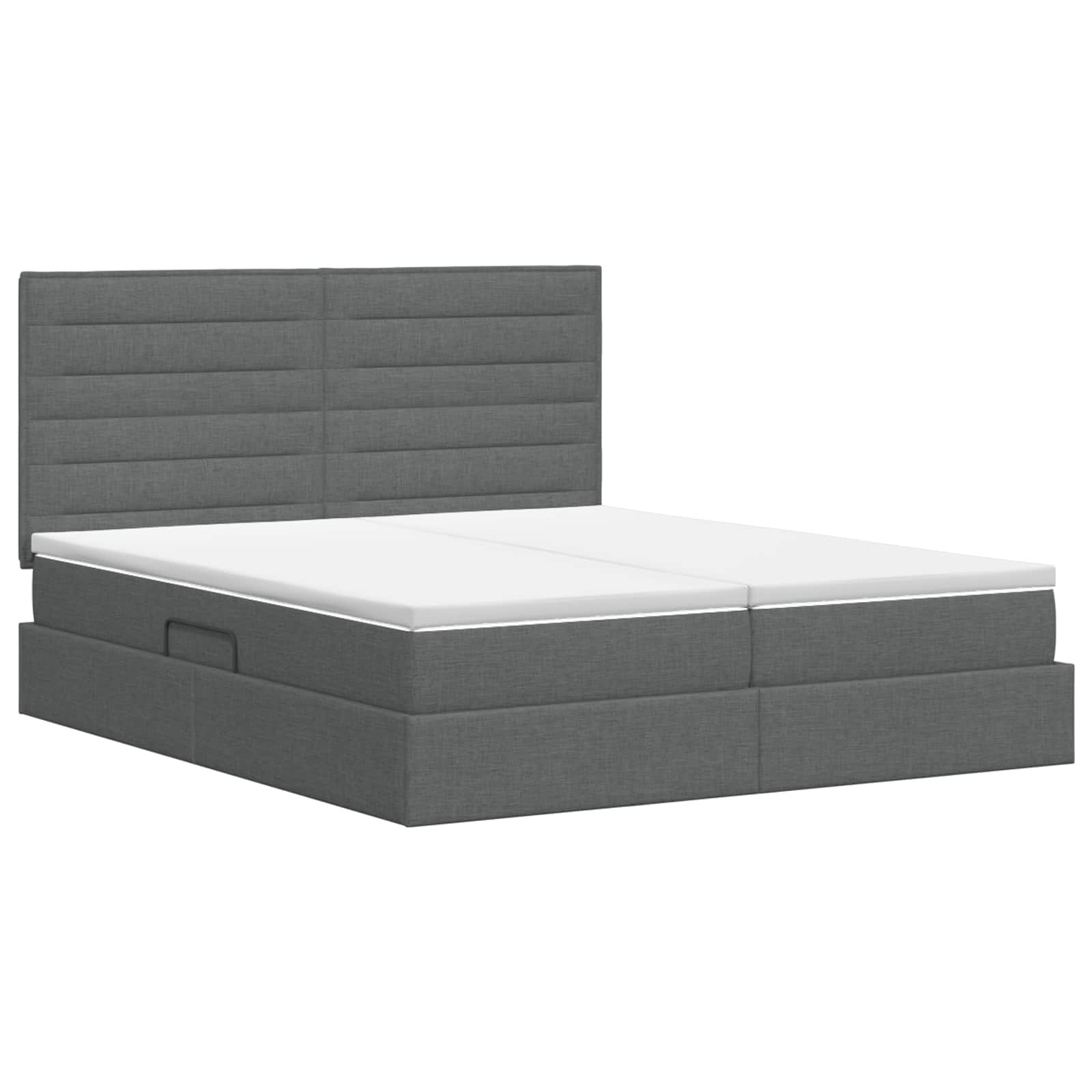 Krevet s od storage s uzglavljem Tamnosiva 200 x 200 cm Tkanina