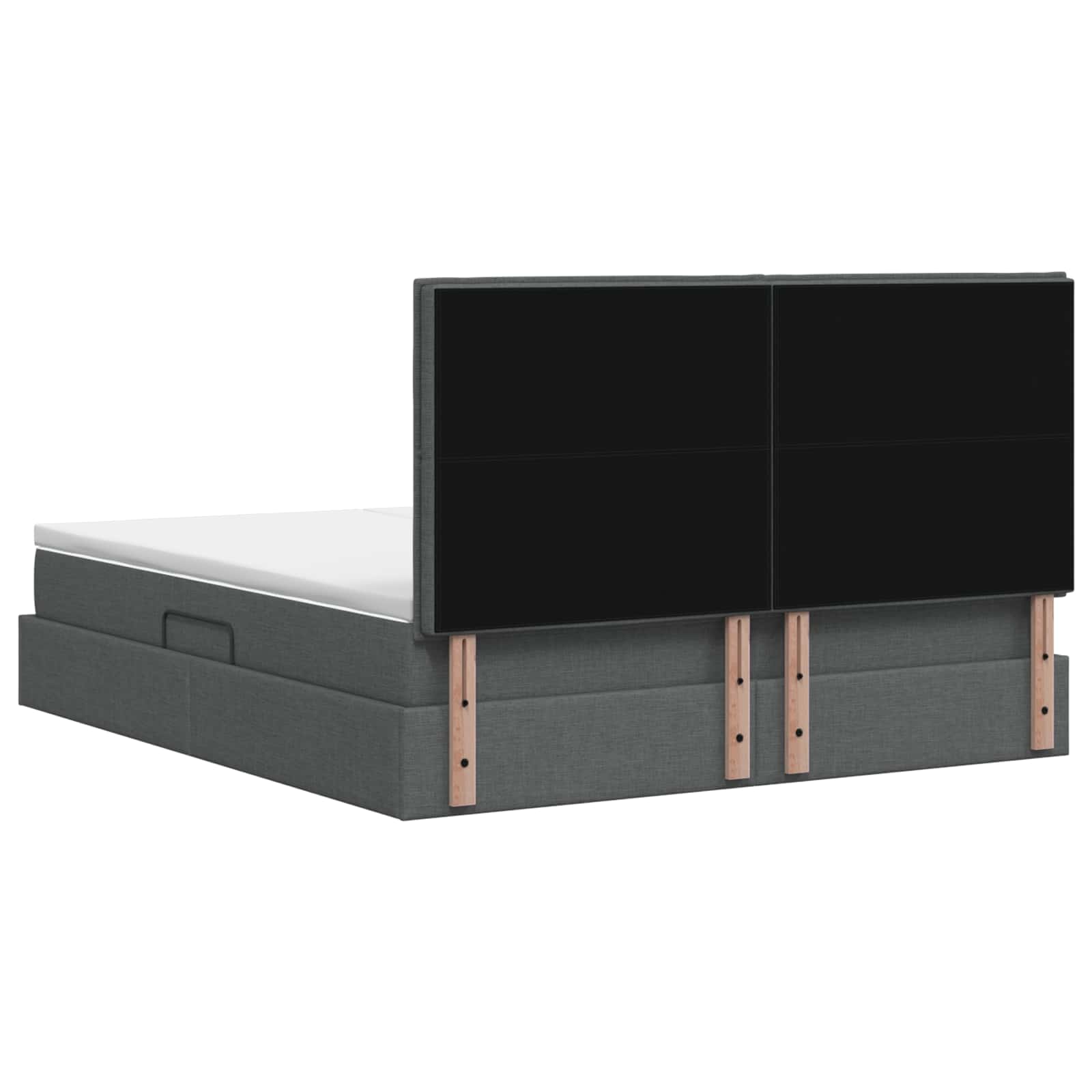 Krevet s od storage s uzglavljem Tamnosiva 200 x 200 cm Tkanina