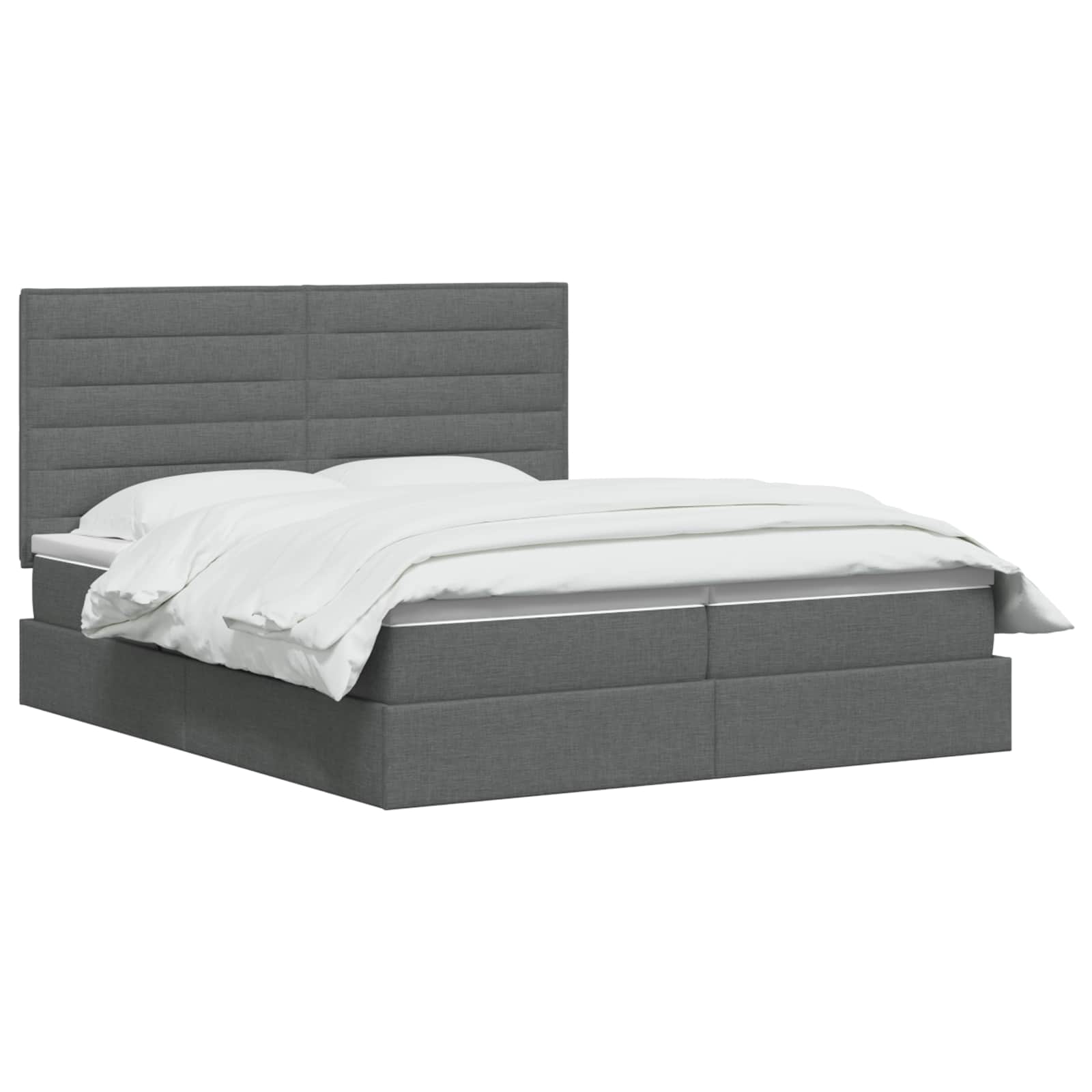 Krevet s od storage s uzglavljem Tamnosiva 200 x 200 cm Tkanina