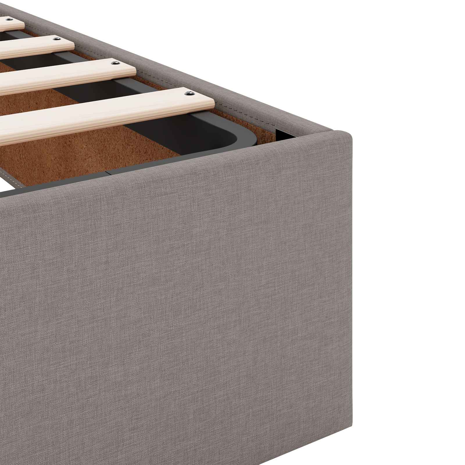 Krevet s od storage s uzglavljem Sivosmeđa 200 x 200 cm Tkanina