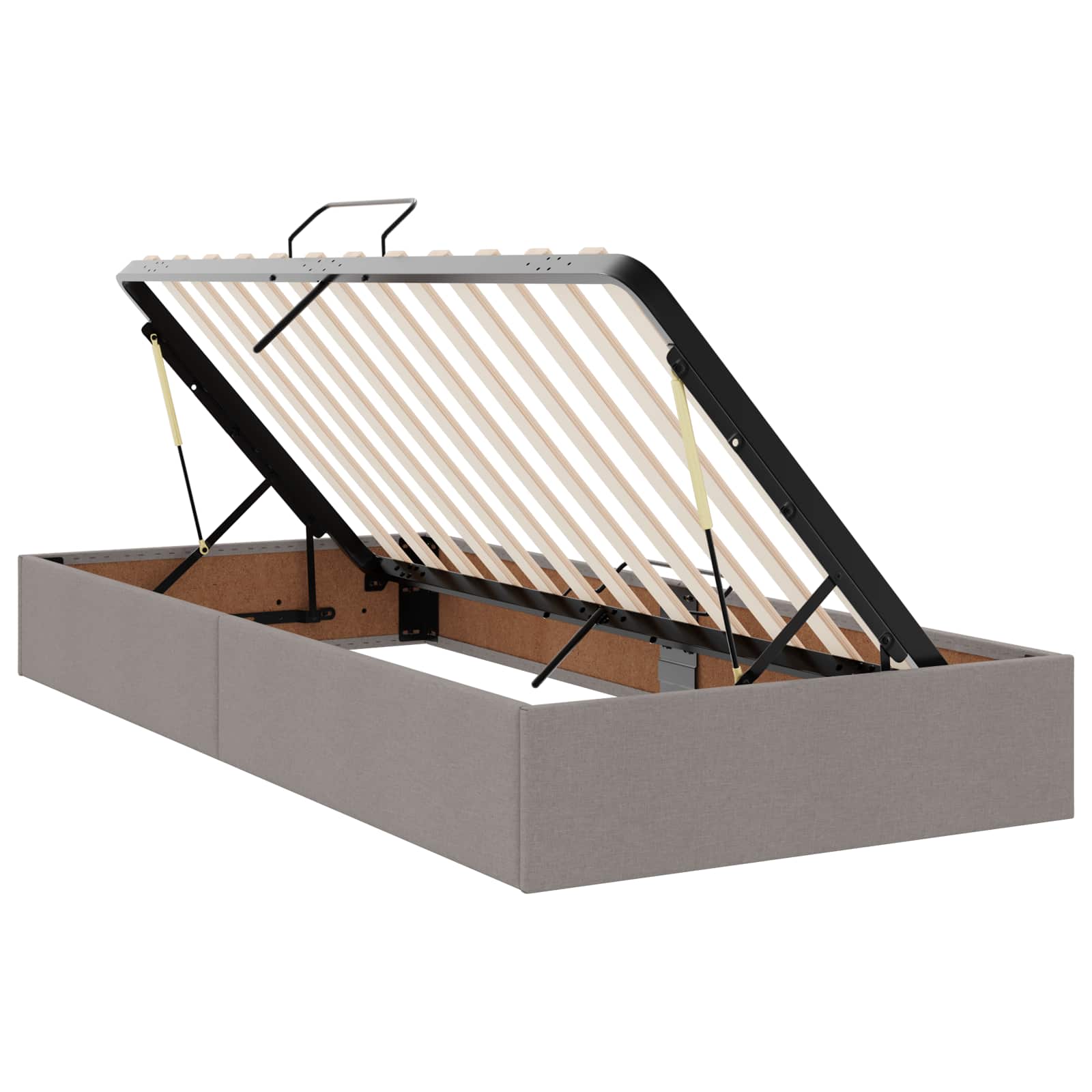 Krevet s od storage s uzglavljem Sivosmeđa 200 x 200 cm Tkanina