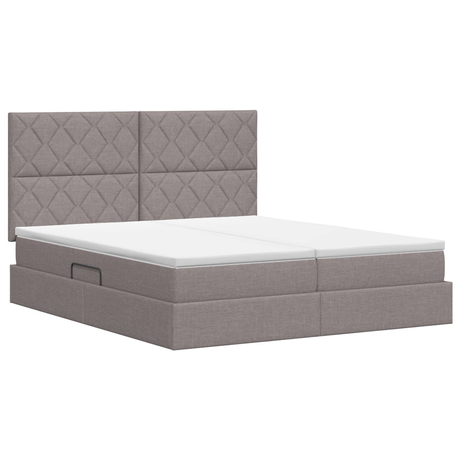 Krevet s od storage s uzglavljem Sivosmeđa 200 x 200 cm Tkanina