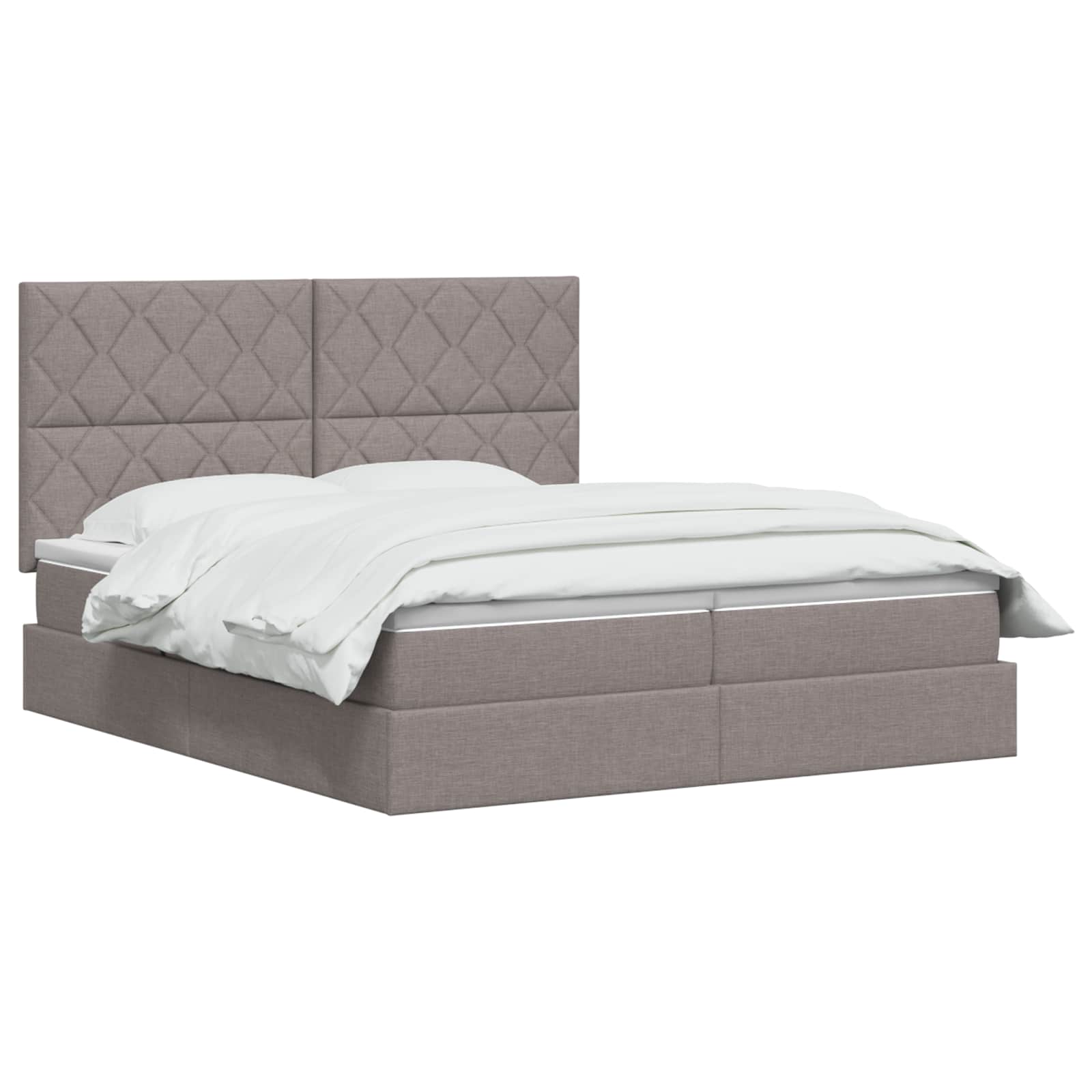 Krevet s od storage s uzglavljem Sivosmeđa 200 x 200 cm Tkanina