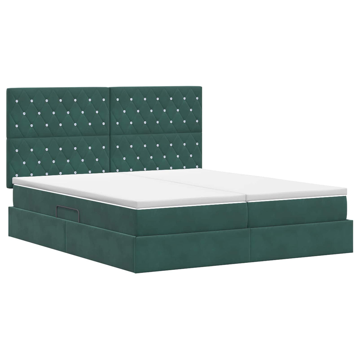 Krevet s od storage s pohranom Tamnozelena 200 x 200 cm Baršun