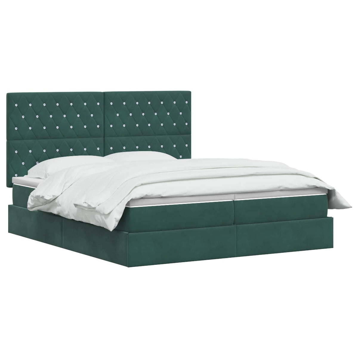 Krevet s od storage s pohranom Tamnozelena 200 x 200 cm Baršun