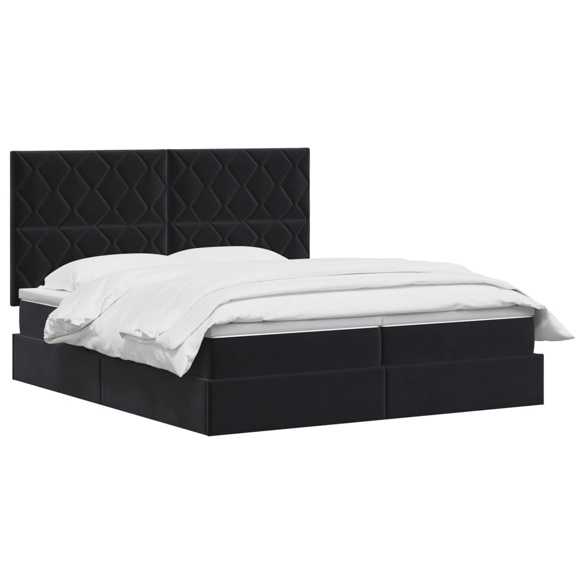 Krevet s od storage s uzglavljem Crna 200 x 200 cm Baršun