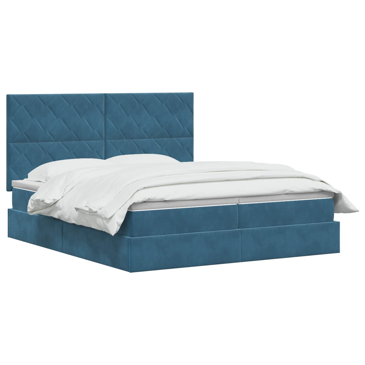 Krevet s od storage s pohranom Tamno plava 200 x 200 cm Baršun