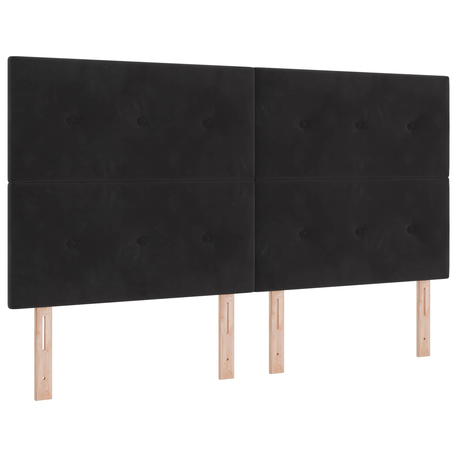 LED krevet za pohranu s madracem Crna 180 x 200 cm Tkanina