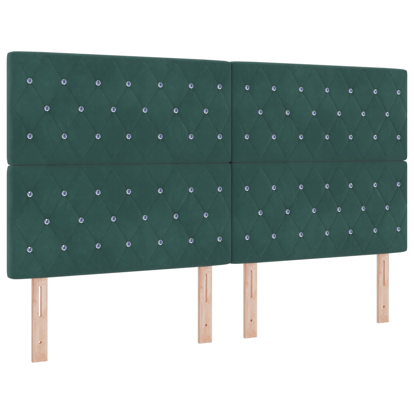 LED krevet za pohranu s madracem Tamnozelena 180 x 200 cm